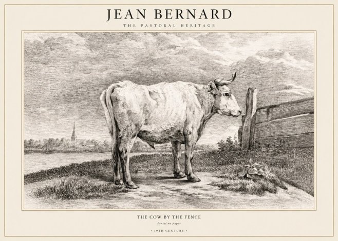 Jean Bernard Study of a Cow XV No3 - Poszter
