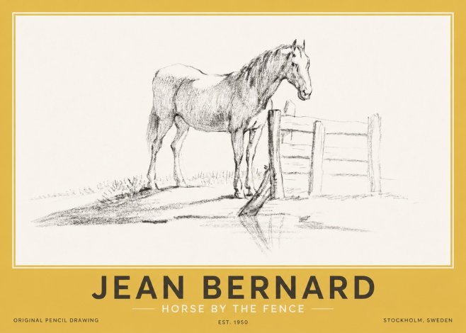 Jean Bernard Horse by the Fence No2 - Poszter