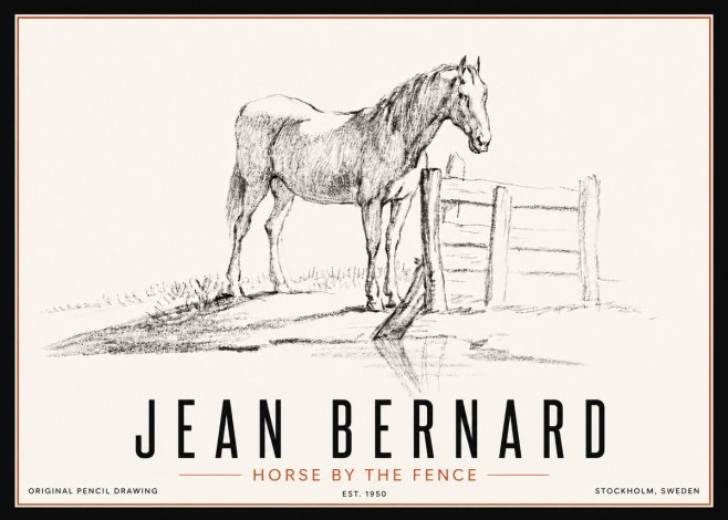 Jean Bernard Horse by the Fence No5 - Poszter