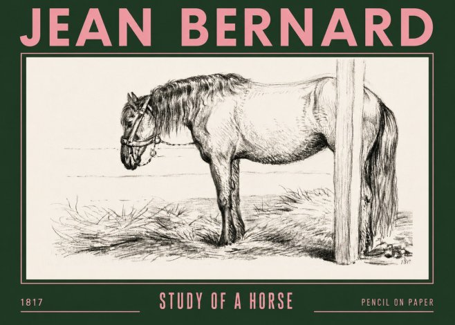 Jean Bernard Study of a Horse XII No4 - Poszter