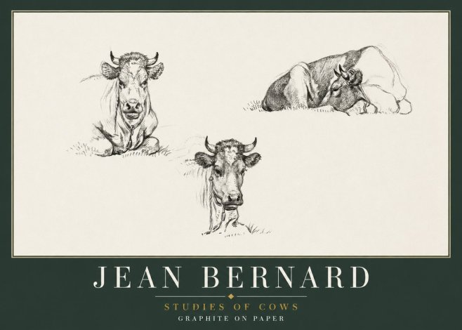 Jean Bernard Studies of Cows II No2 - Poszter