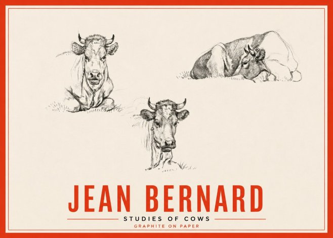 Jean Bernard Studies of Cows II No5 - Poszter