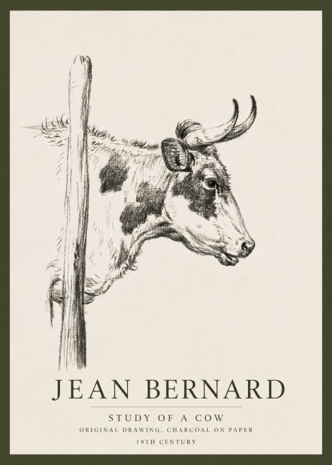 Jean Bernard Study of a Cow XVII No3 - Poszter