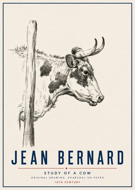 Jean Bernard Study of a Cow XVII No5 - Poszter