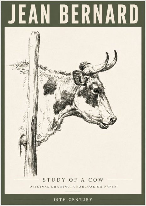 Jean Bernard Study of a Cow XVII No6 - Poszter