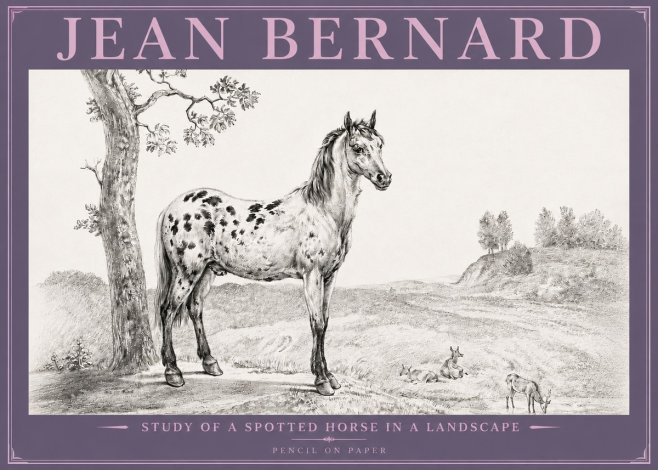 Jean Bernard Study of a Spotted Horse in a Landscape No4 - Poszter