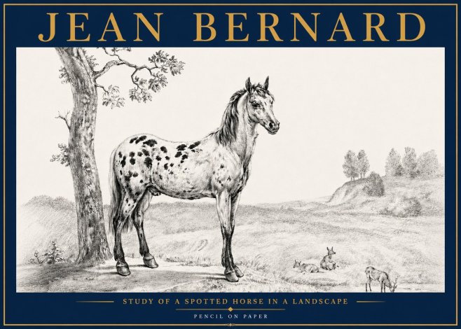 Jean Bernard Study of a Spotted Horse in a Landscape No5 - Poszter