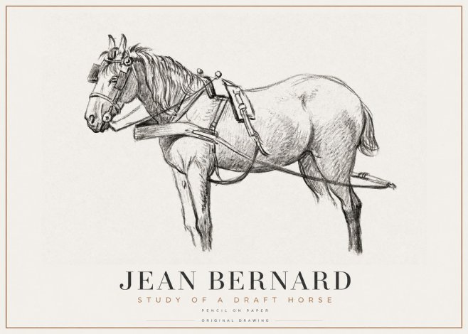 Jean Bernard Study of a Draft Horse I No1 - Poszter