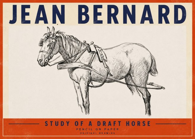Jean Bernard Study of a Draft Horse I No4 - Poszter