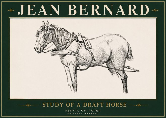 Jean Bernard Study of a Draft Horse I No5 - Poszter