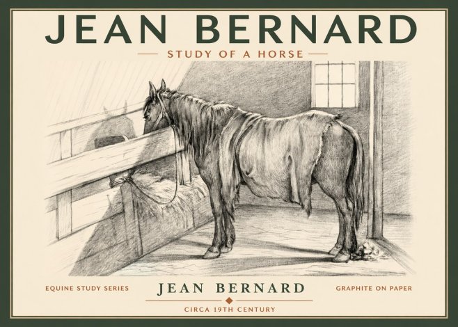 Jean Bernard Study of a Horse XIII No2 - Poszter