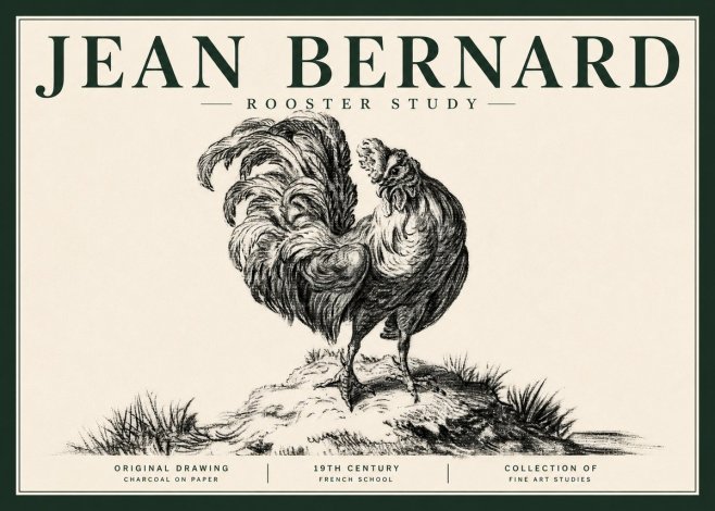Jean Bernard Study of a Rooster No5 - Poszter