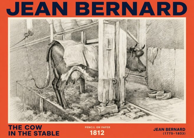 Jean Bernard The Cow in the Stable No2 - Poszter