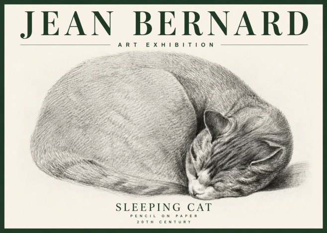 Jean Bernard Sleeping Cat IX No4 - Poszter