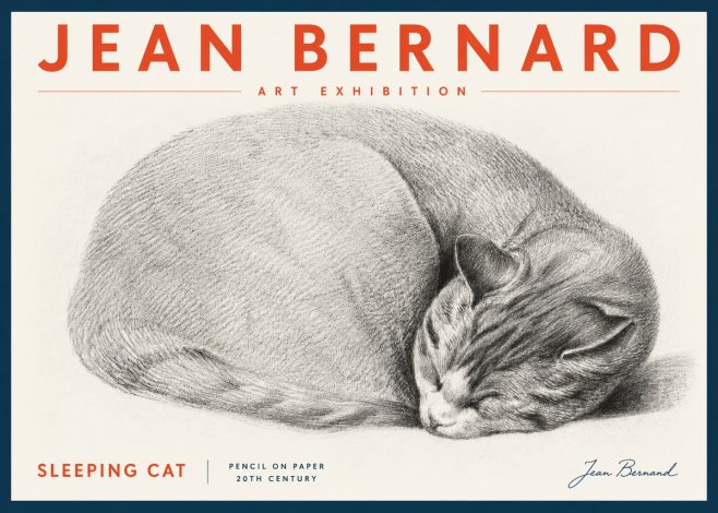 Jean Bernard Sleeping Cat IX No5 - Poszter