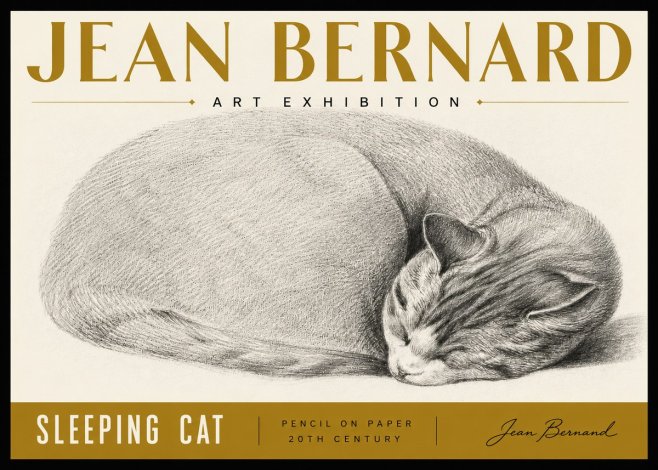 Jean Bernard Sleeping Cat IX No6 - Poszter