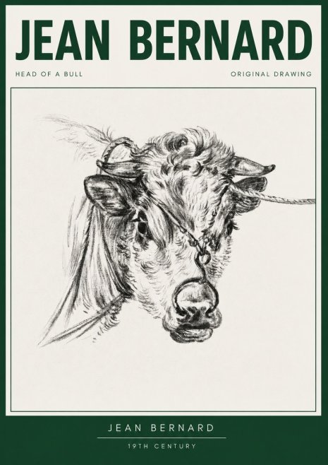 Jean Bernard Head of a Bull No3 - Poszter