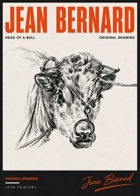 Jean Bernard Head of a Bull No6 - Poszter