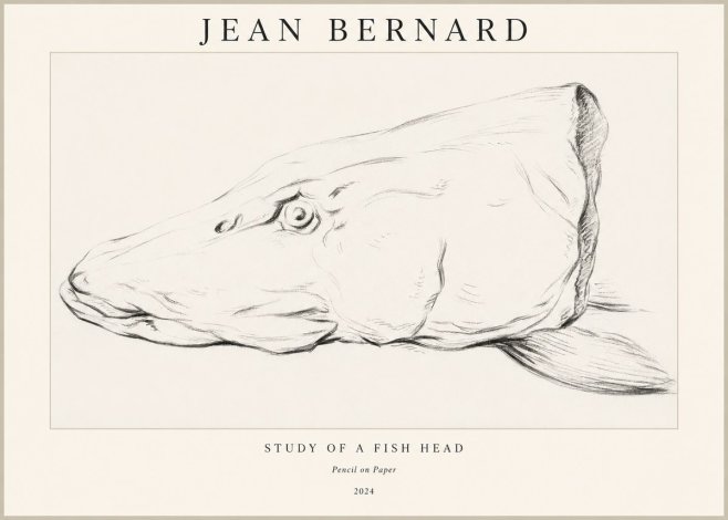 Jean Bernard Study of a Fish Head No1 - Poszter