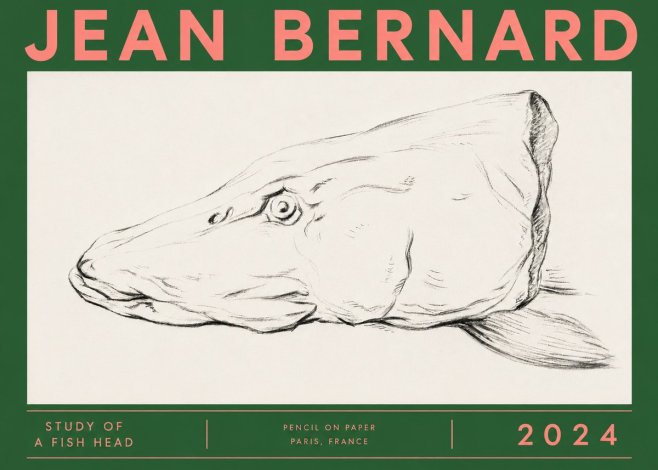 Jean Bernard Study of a Fish Head No4 - Poszter