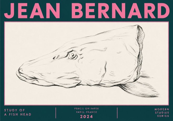 Jean Bernard Study of a Fish Head No6 - Poszter