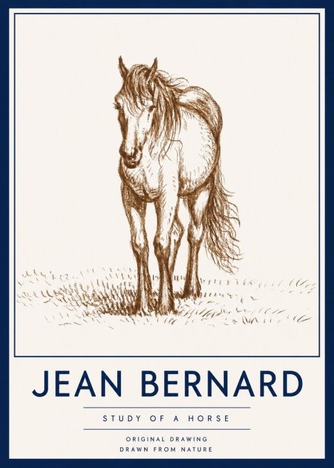 Jean Bernard Study of a Horse XV No4 - Poszter