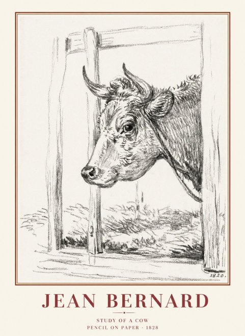 Jean Bernard Study of a Cow XVIII No1 - Poszter