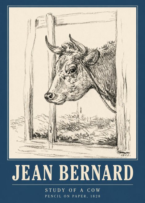 Jean Bernard Study of a Cow XVIII No3 - Poszter