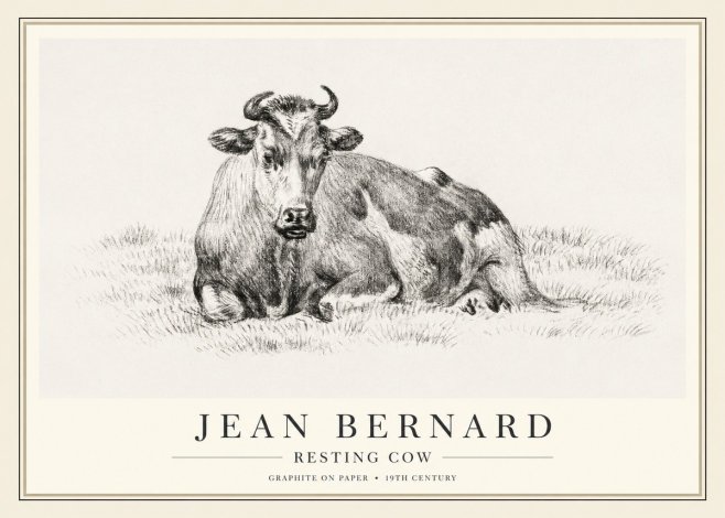Jean Bernard Resting Cow V No1 - Poszter