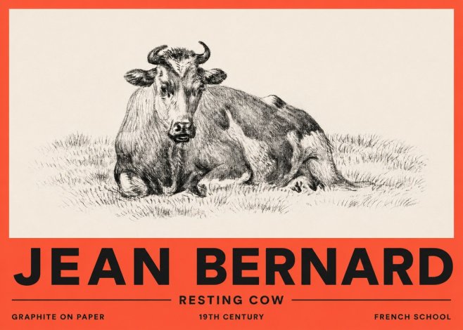 Jean Bernard Resting Cow V No2 - Poszter