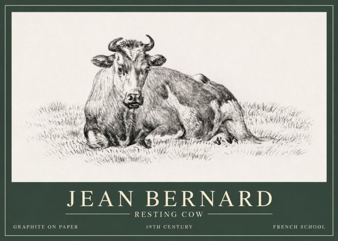 Jean Bernard Resting Cow V No3 - Poszter