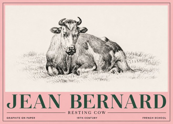 Jean Bernard Resting Cow V No5 - Poszter