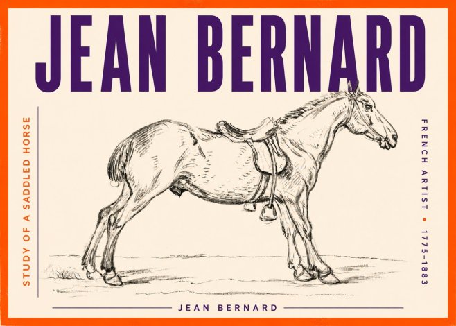 Jean Bernard Study of a Saddled Horse No3 - Poszter