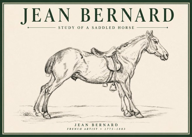 Jean Bernard Study of a Saddled Horse No4 - Poszter