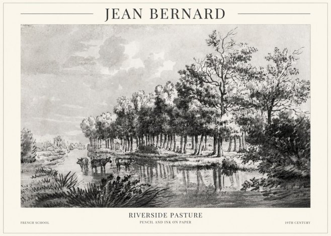 Jean Bernard Riverside Pasture No1 - Poszter