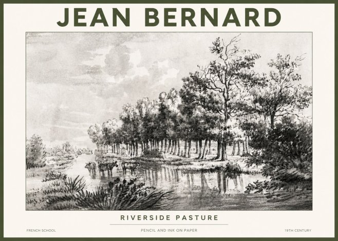 Jean Bernard Riverside Pasture No4 - Poszter