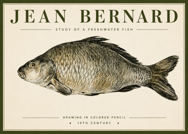 Jean Bernard Study of a Freshwater Fish No4 - Poszter