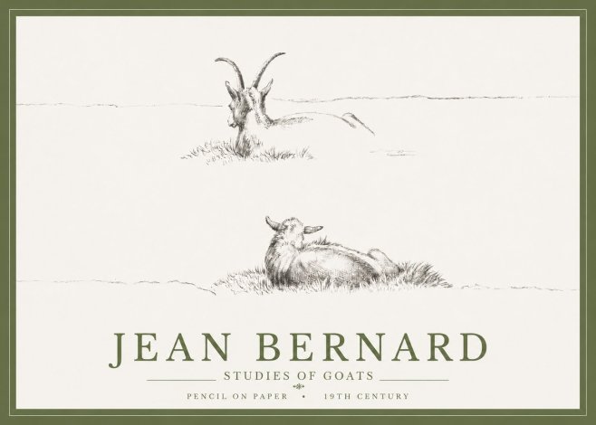 Jean Bernard Two Goats Resting No5 - Poszter