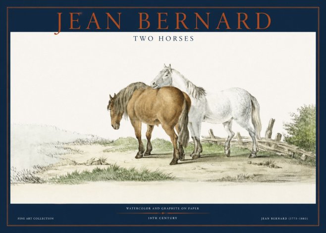 Jean Bernard Two Horses II No2 - Poszter