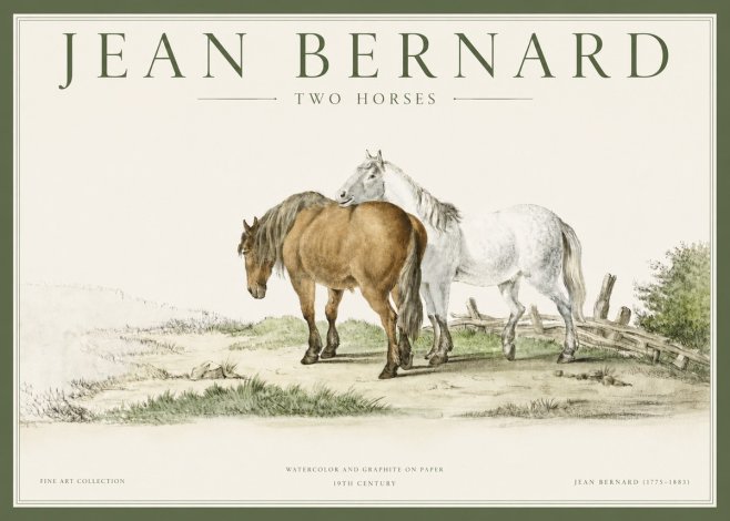 Jean Bernard Two Horses II No3 - Poszter