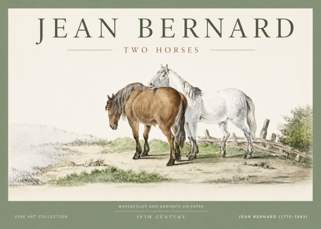Jean Bernard Two Horses II No4 - Poszter