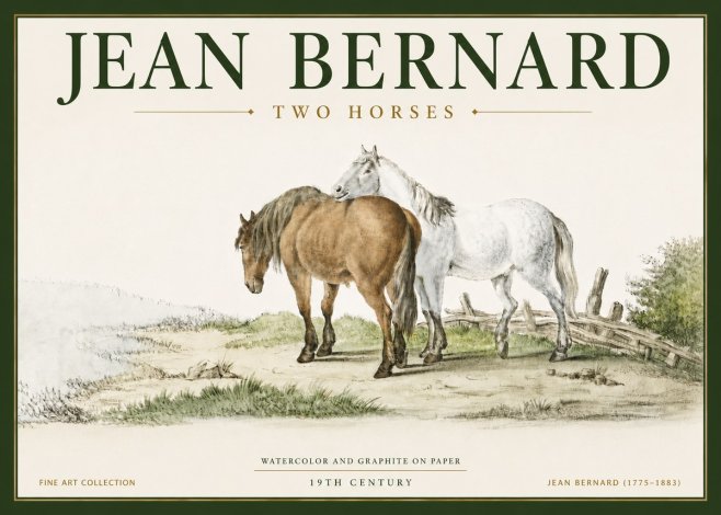 Jean Bernard Two Horses II No6 - Poszter