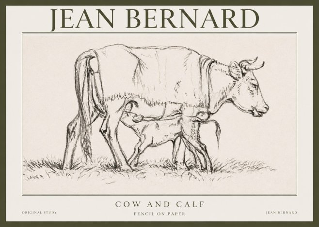 Jean Bernard Cow and Calf II No1 - Poszter