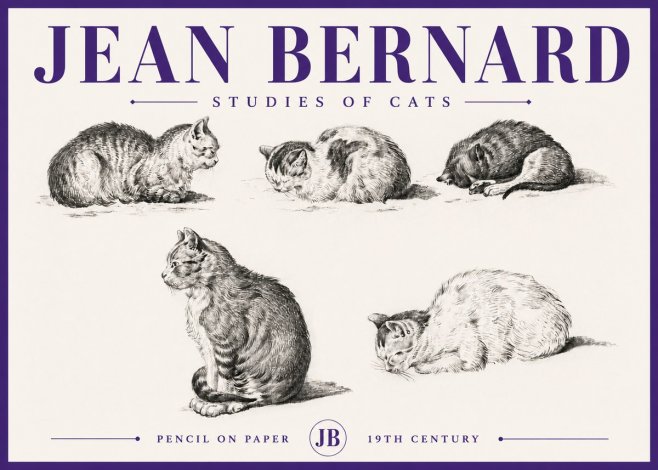 Jean Bernard Studies of Cats No5 - Poszter