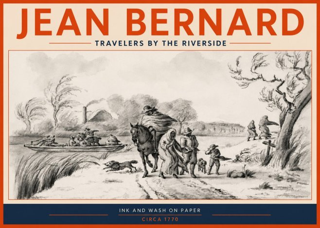 Jean Bernard Travelers by the Riverside No3 - Poszter