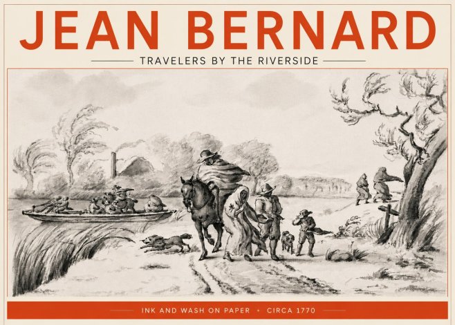 Jean Bernard Travelers by the Riverside No5 - Poszter