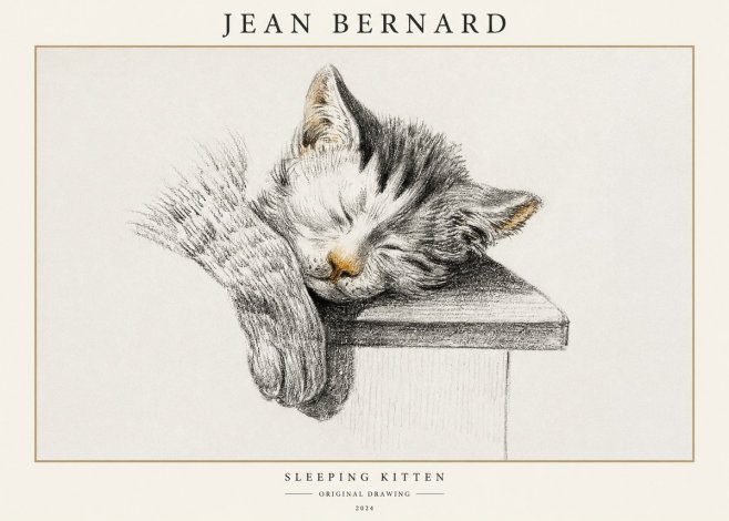 Jean Bernard Sleeping Kitten No1 - Poszter