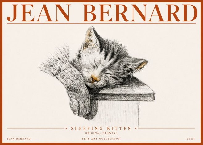 Jean Bernard Sleeping Kitten No4 - Poszter