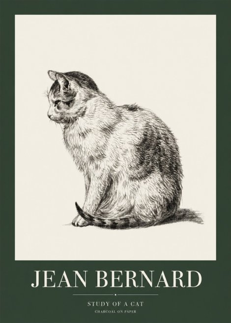 Jean Bernard Study of a Cat IV No1 - Poszter