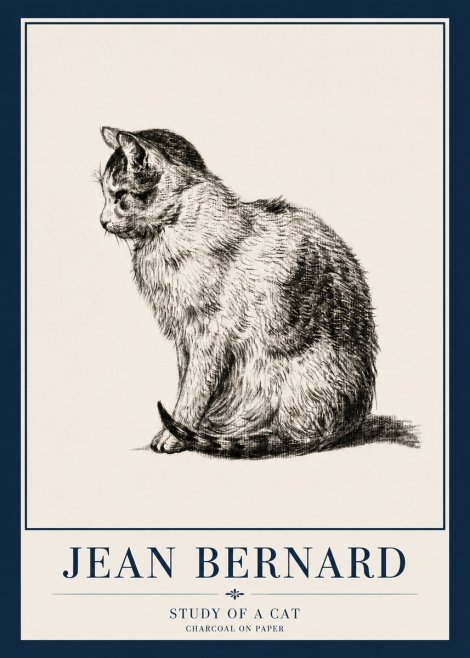 Jean Bernard Study of a Cat IV No3 - Poszter